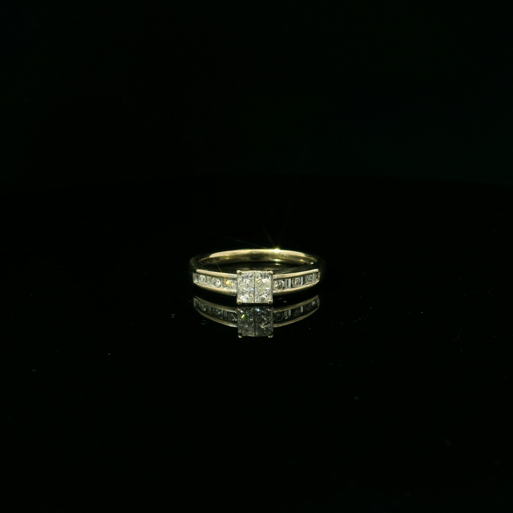 princess cut diamond. white gold ring for women