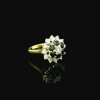 9ct Gold Blue Sapphire and Diamond Cluster