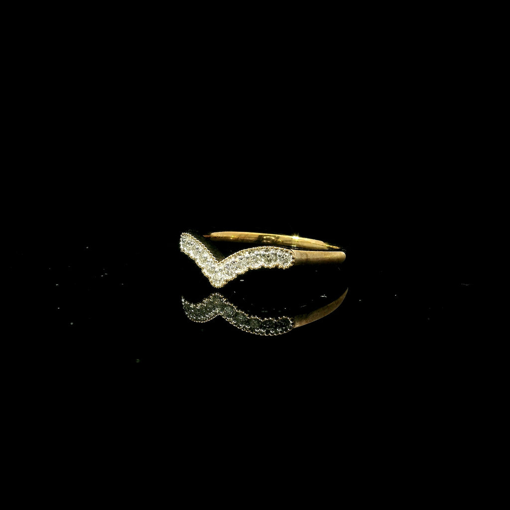 wishbone design ring for women. diamond wishbone band ring 