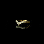 wishbone design ring for women. diamond wishbone band ring 