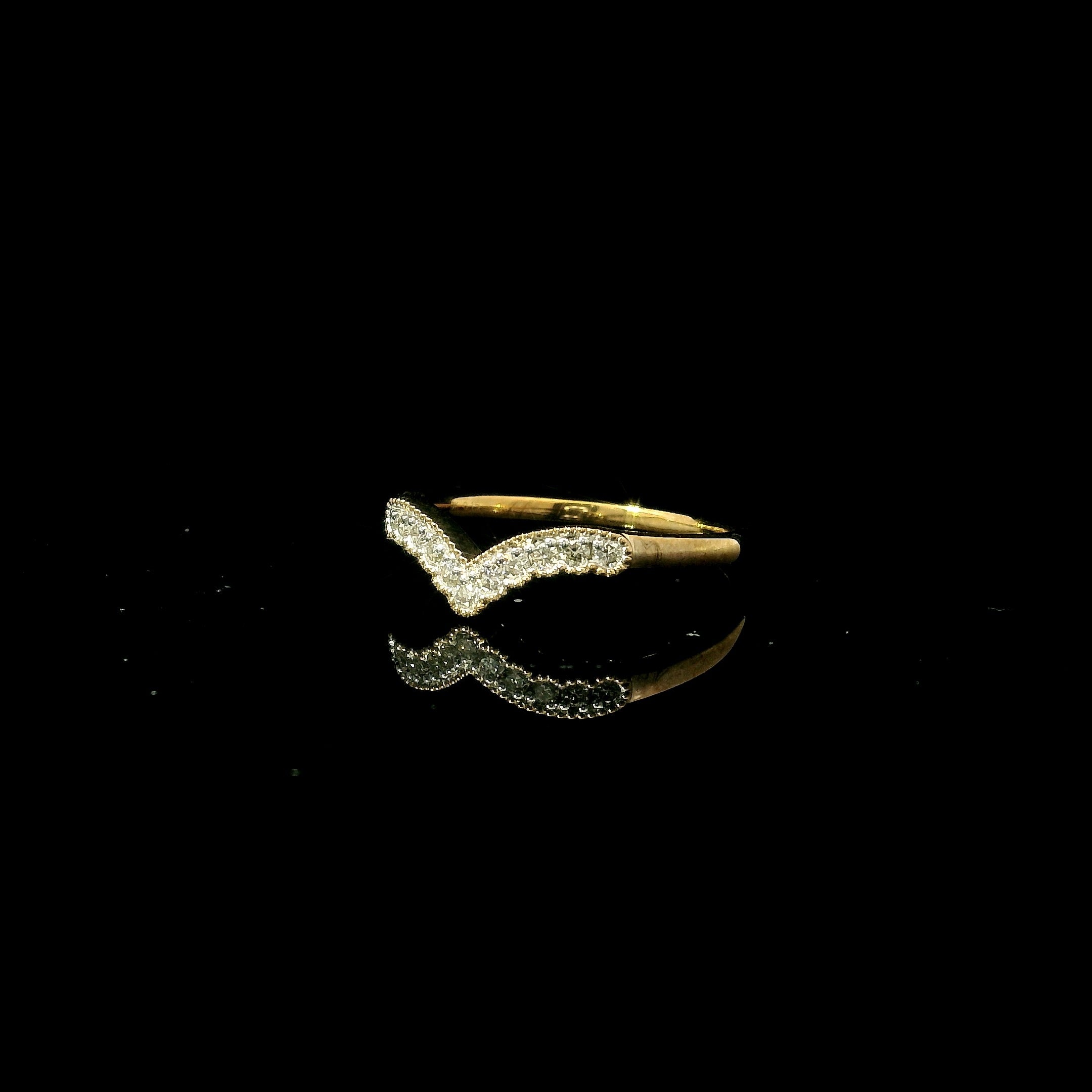 wishbone design ring for women. diamond wishbone band ring 