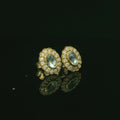 aquamarine diamond earrings for women. aquamarine gemstone jewellery for women. gold earrings for women
