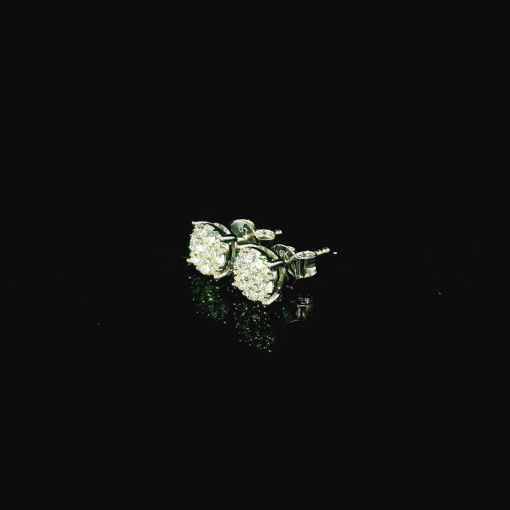 lab grown diamond studs. stud earrings for women. white gold earrings for women