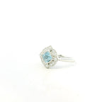 Platinum aquamarine diamond ring - art deco vintage style available in kent 