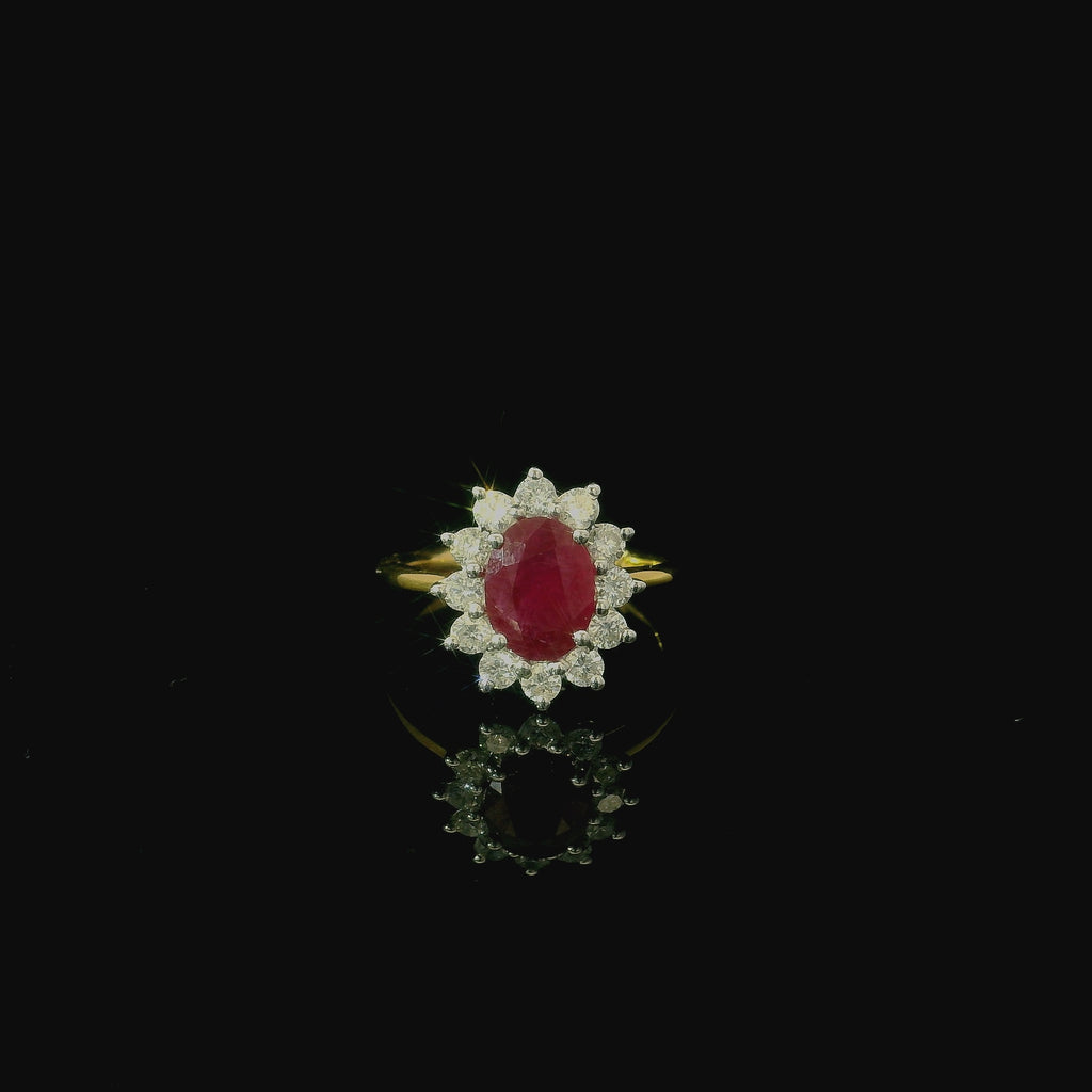 oval cut red ruby gold ring. west malling jewellers. maidstone jewellers. jewellers in maidstone. kent independent jewellers. luxury gold rings.