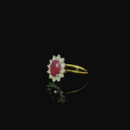 white gold ring. yellow gold ring. diamond cluster ring for women. ruby jewellery. ruby rings for women. west malling