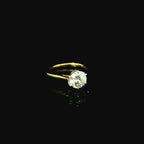 gold solitaire diamond ring for engagements. engagement diamond ring. lab grown diamond ring