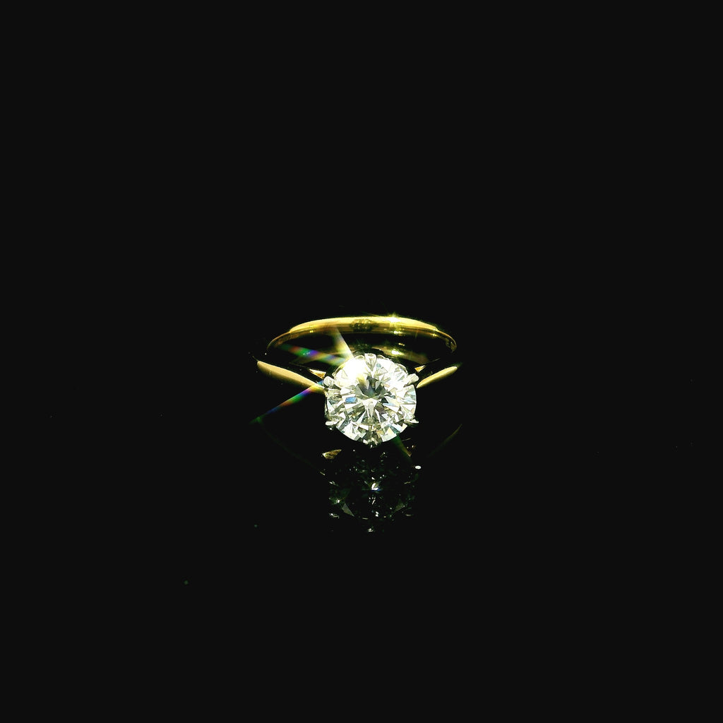 solitaire gold ring for women. diamond ring for women. west malling jewellery 