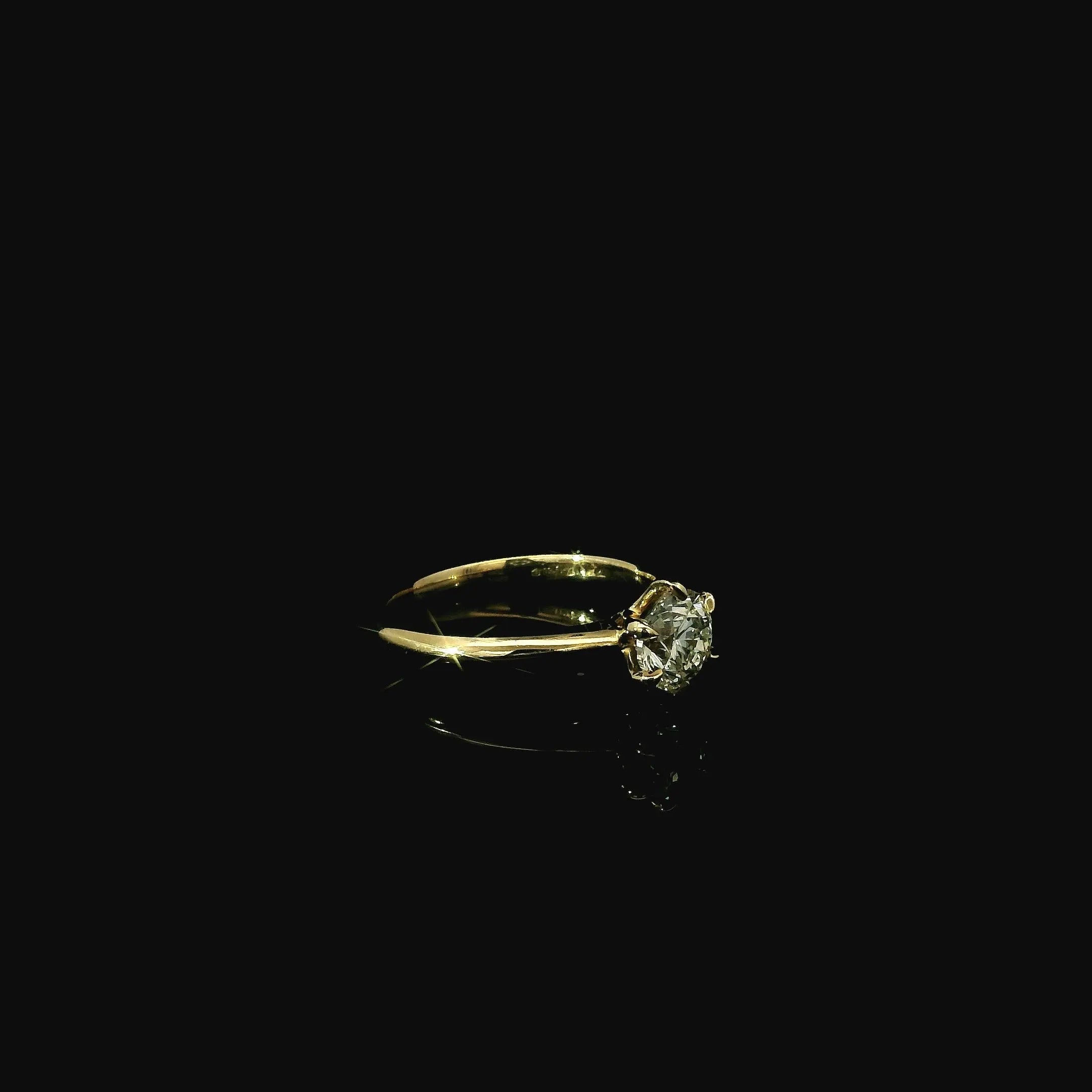 18ct Yellow Gold Solitare Diamond Ring –  6 Claw Setting - Andrew Smith Jewellers