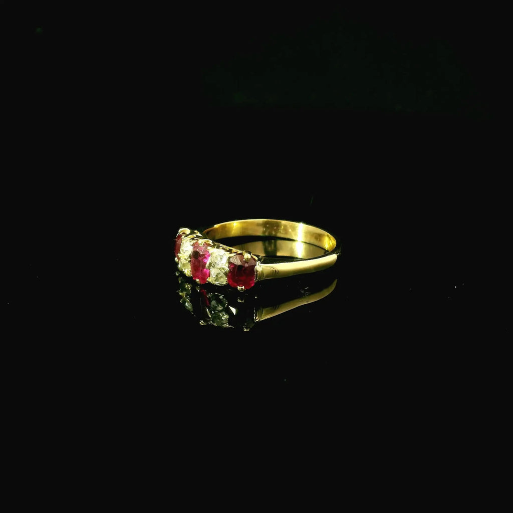 Antique Ruby With Diamonds Ring - Andrew Smith Jewellers