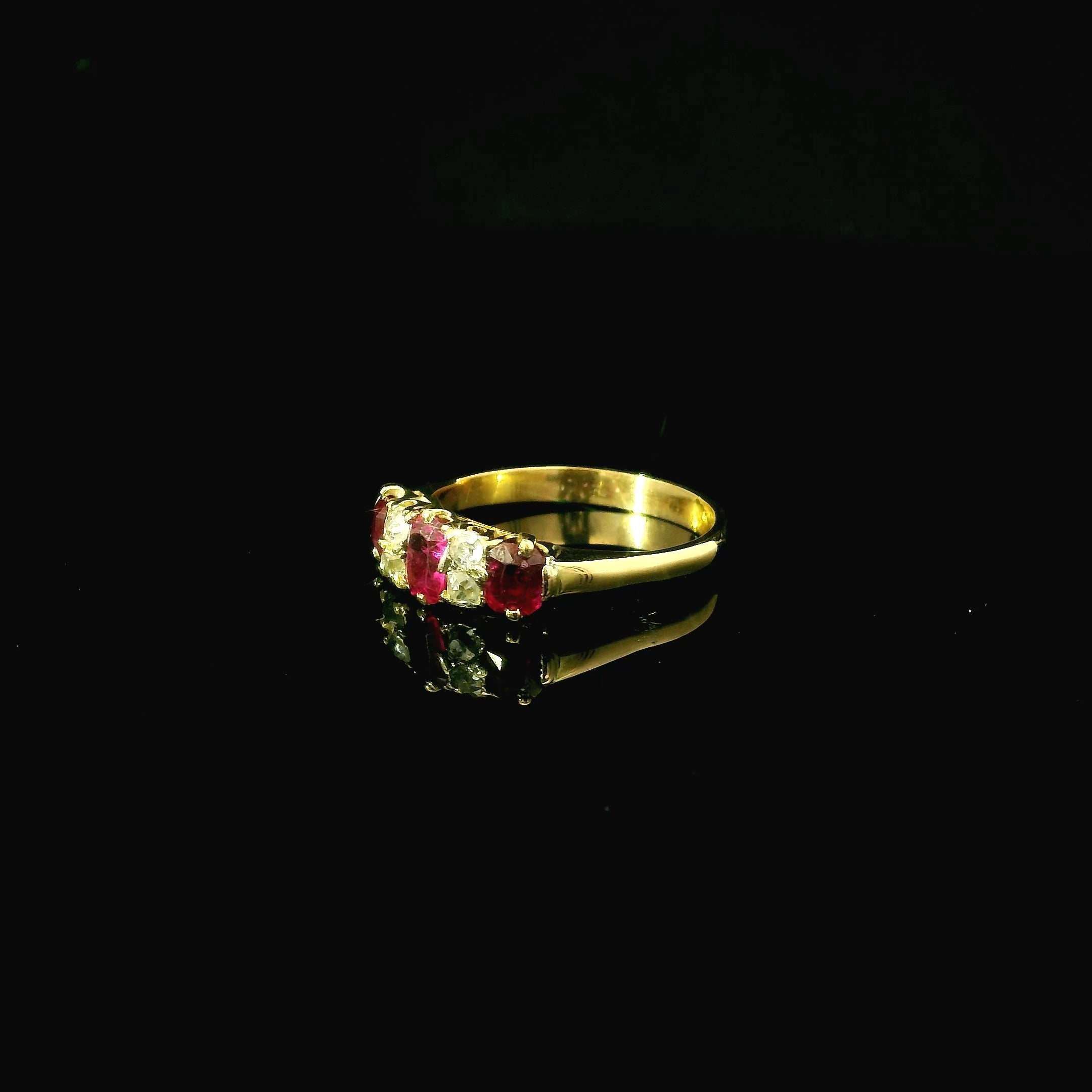 Antique Ruby With Diamonds Ring
