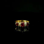 gold ring with rubies and diamonds - vintage antique ring in kent