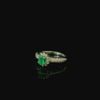 white gold emerald ring for women. authentic jewellery gift for women in kent. diamond ring. gifts for women