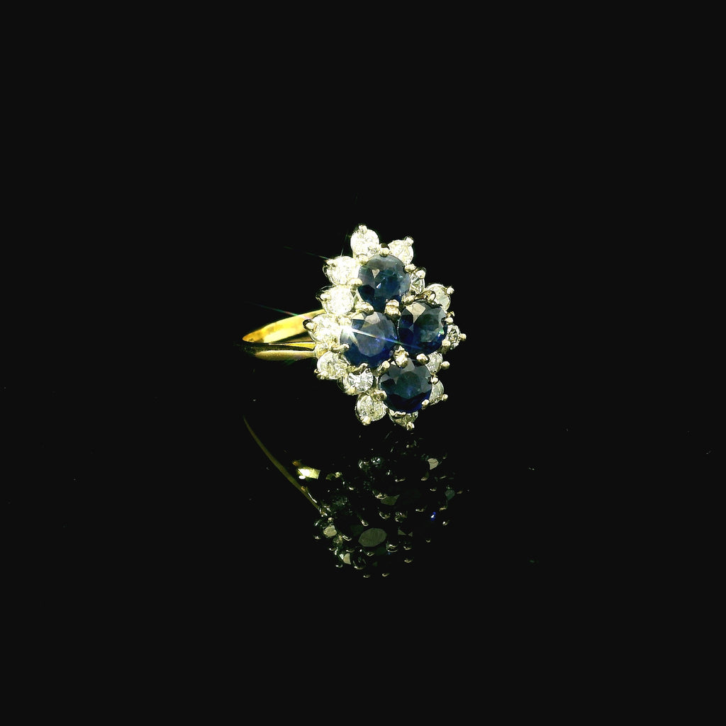sapphire and diamond statement ring