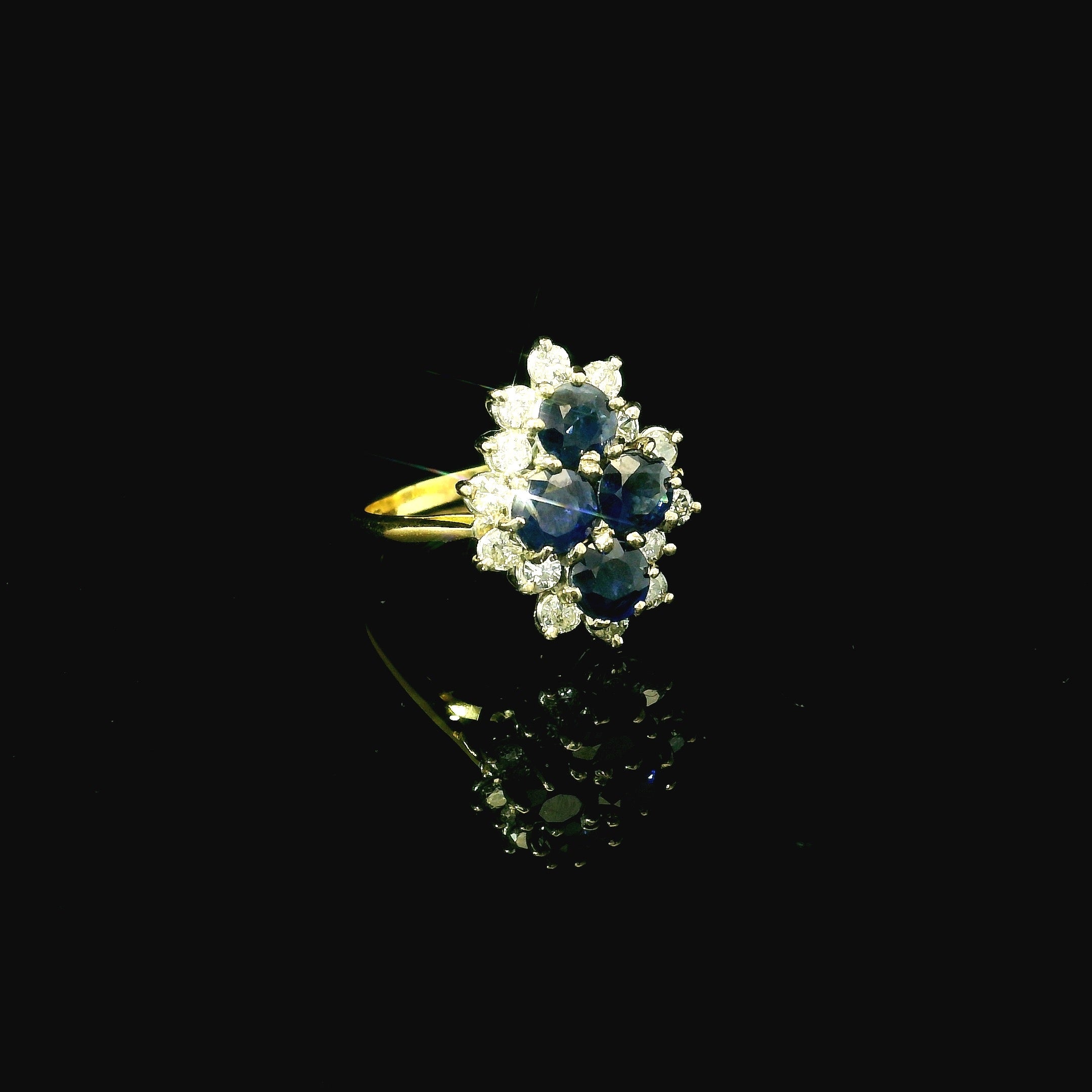 sapphire and diamond statement ring