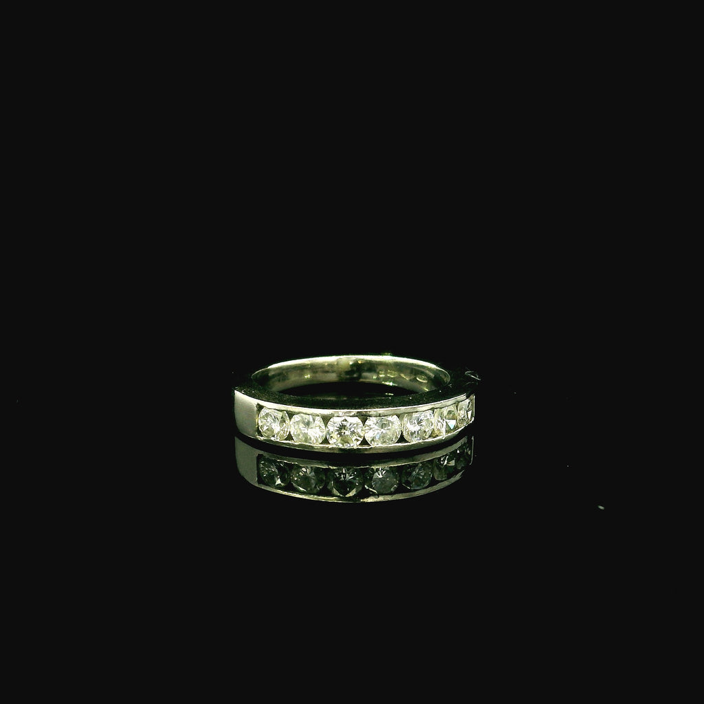 platinum diamond band ring. channel set diamond ring for women