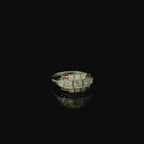 Art Deco Style Platinum Ruby and Old Cut Diamond Ring - Andrew Smith Jewellers