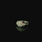 Art Deco Style Platinum Ruby and Old Cut Diamond Ring - Andrew Smith Jewellers