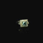 Platinum Aquamarine and Diamond Ring for women available in kent 