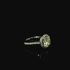 18ct White Gold Diamond Solitaire Ring with Halo and Diamond Shoulders - Andrew Smith Jewellers