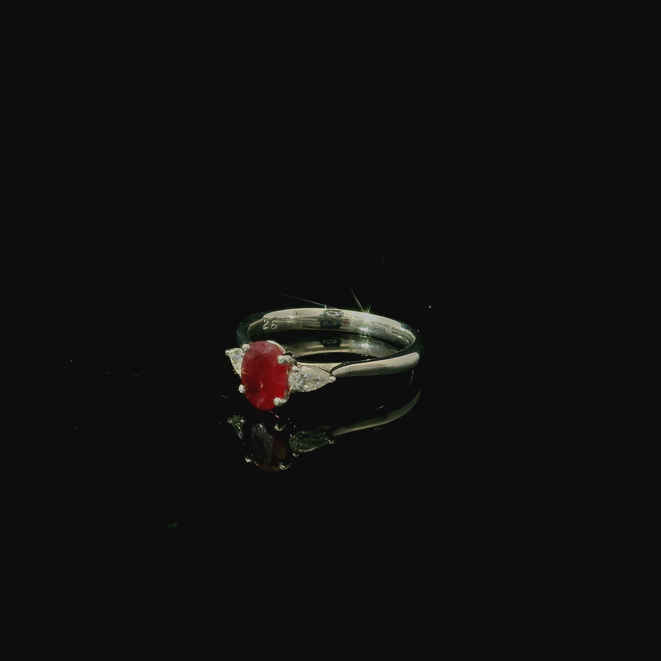 red ruby oval cut platinum ring. ruby ring for women