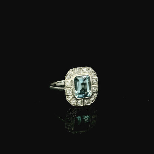 bold bright white gold ring for women - engagement ring vintage inspired in west malling