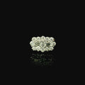 18ct yellow gold ring with diamond cluster. bold boat ring