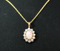 9ct Gold Opal and Cubic Zirconia Necklace Andrew Smith Jewellers