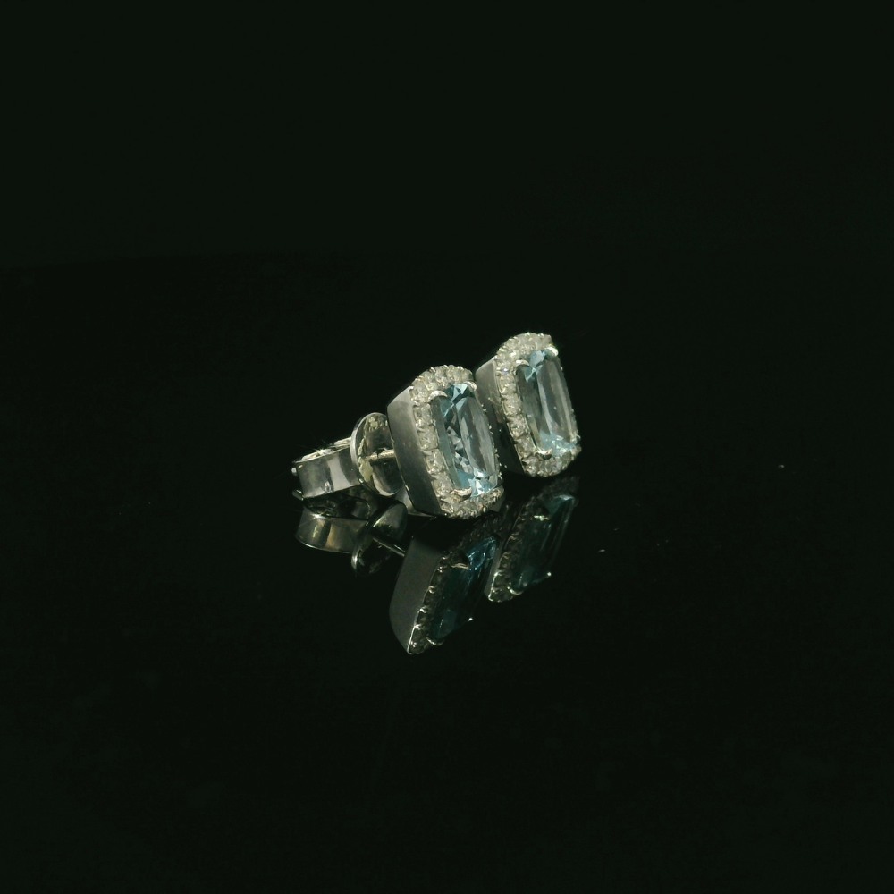 earring studs aquamarine