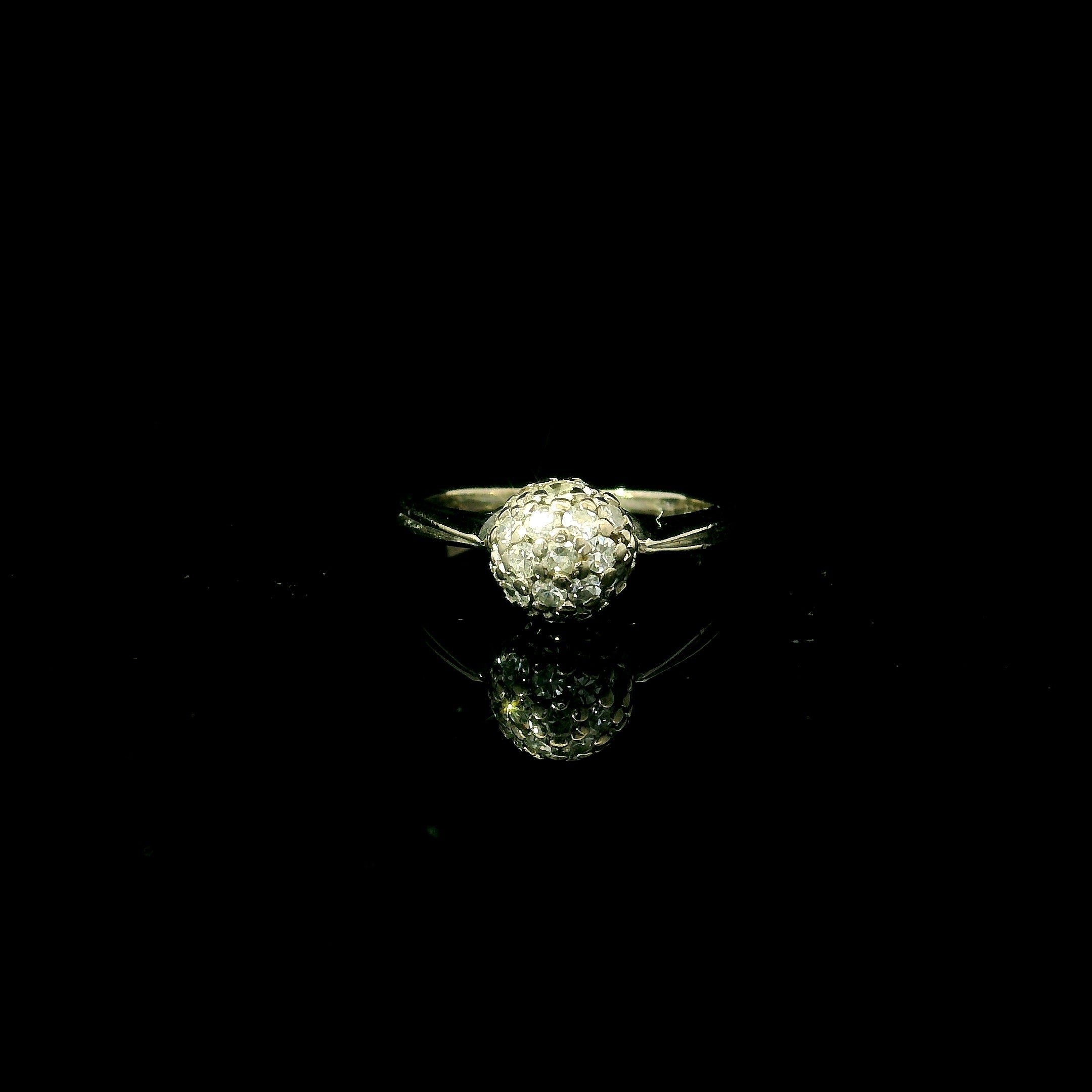 18ct White Gold Diamond Ball Cluster Ring
