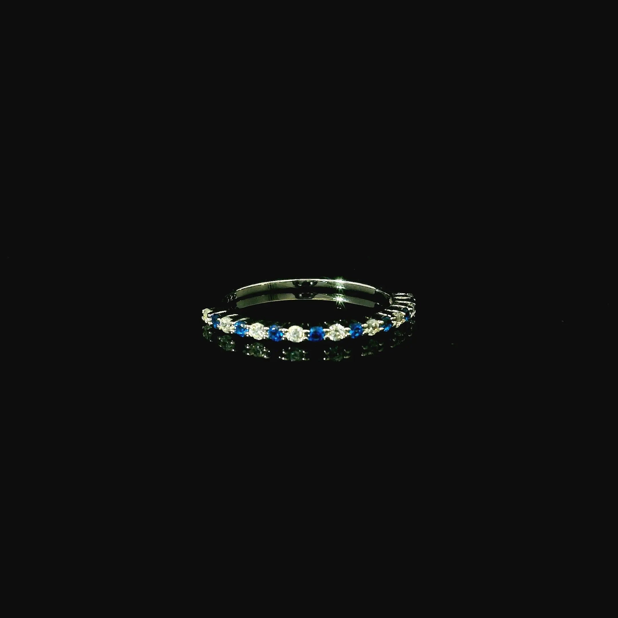 Silver Ring With Blue Cubic Zirconia - Andrew Smith Jewellers