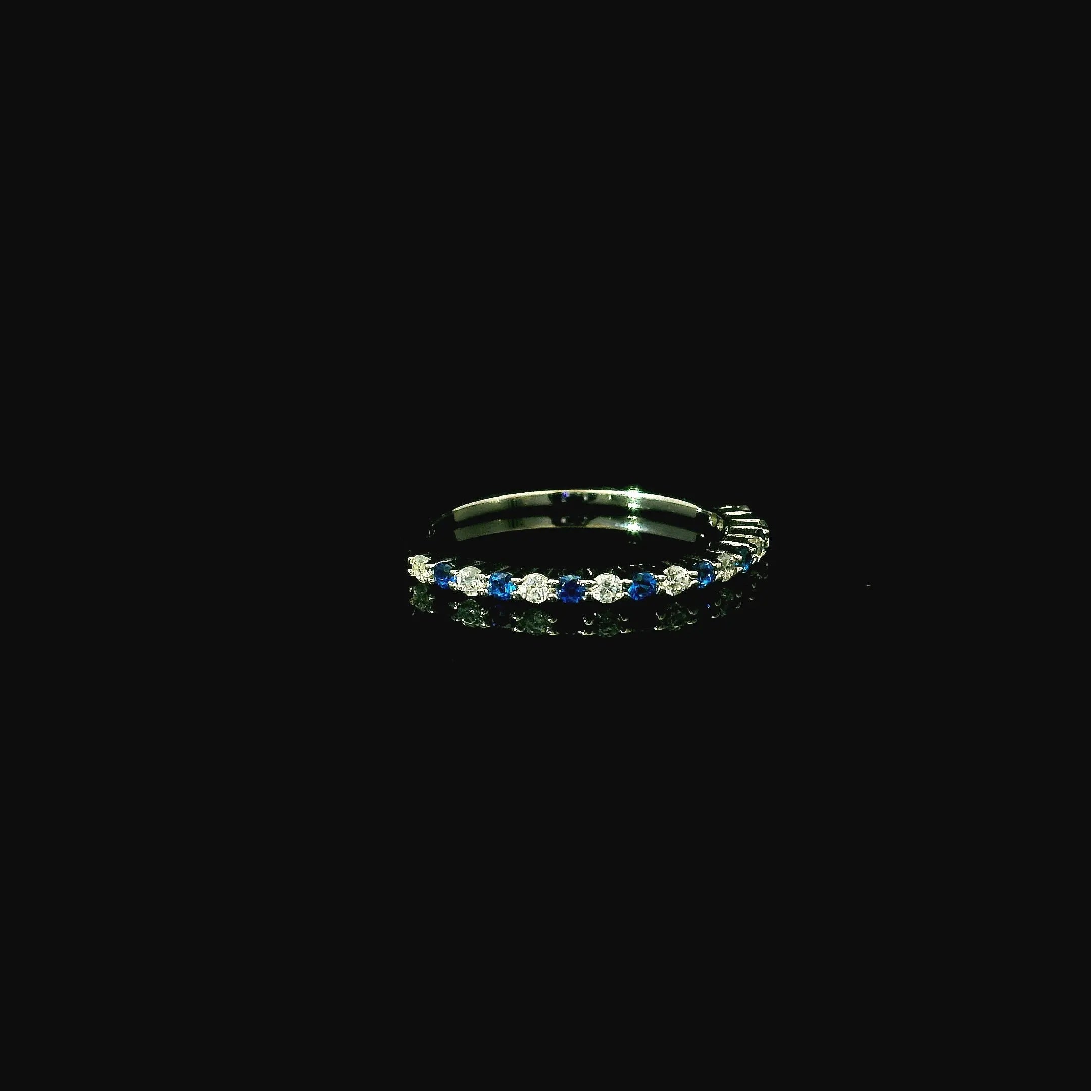 Silver Ring With Blue Cubic Zirconia - Andrew Smith Jewellers