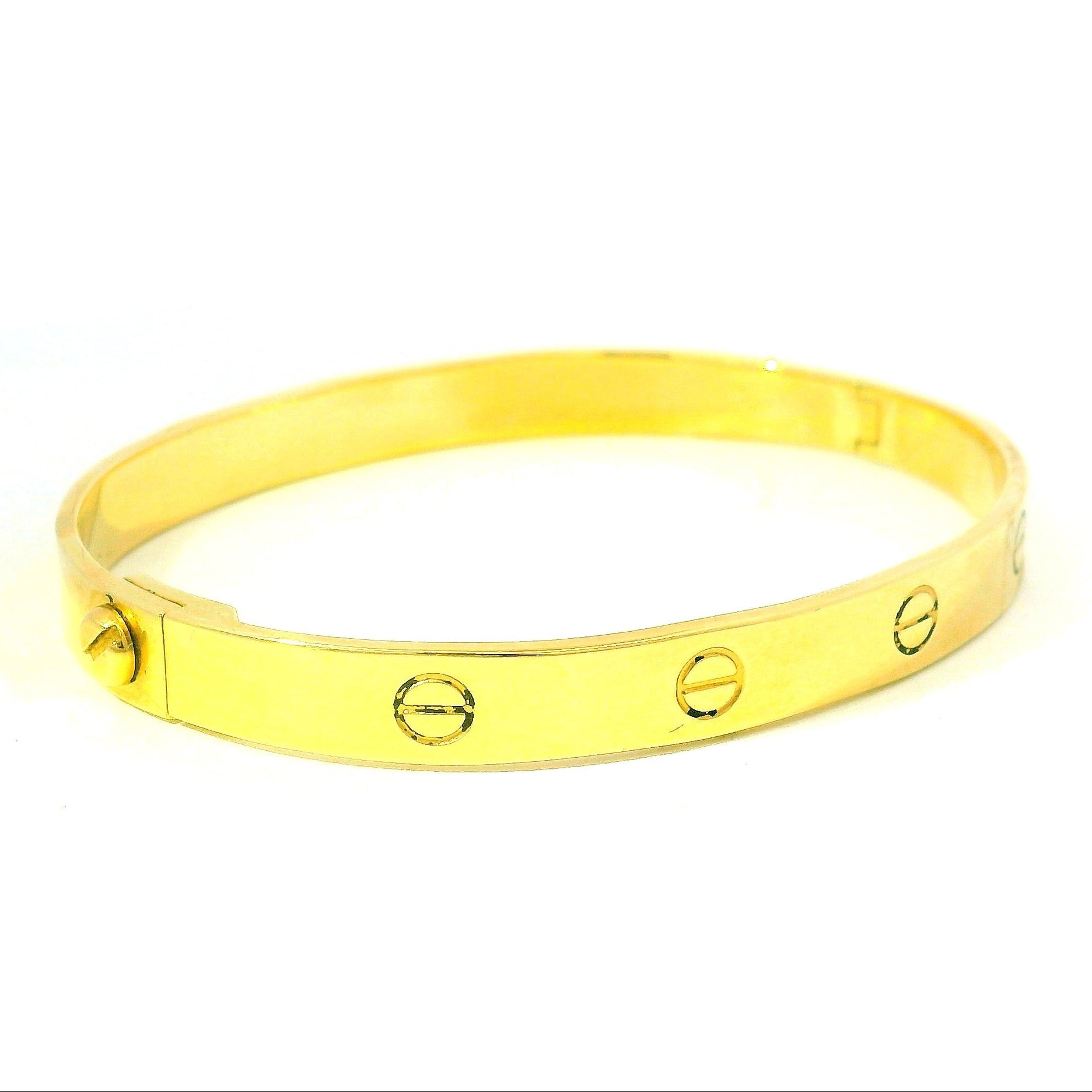 gold bracelet with screw. screw gold bangle. gold bangle for women. gold bangle for boys. dainty gold bangle for gift. gifts for women