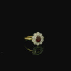 yellow gold ring for women. diamond cluster shape of flower ring. gold ring for women