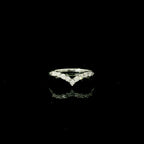 white gold diamond ring for women, wedding white gold ring, wish bone ring