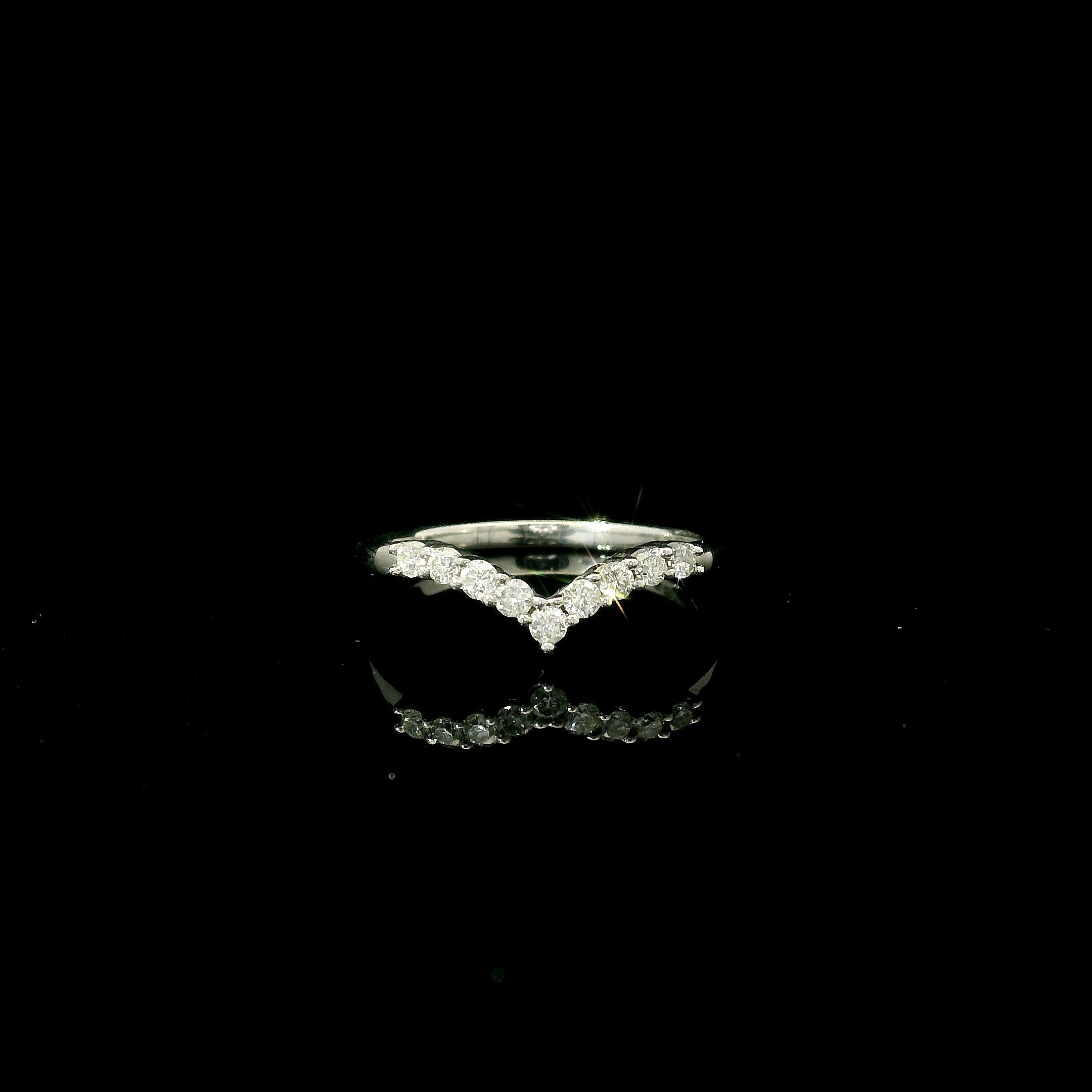 white gold diamond ring for women, wedding white gold ring, wish bone ring