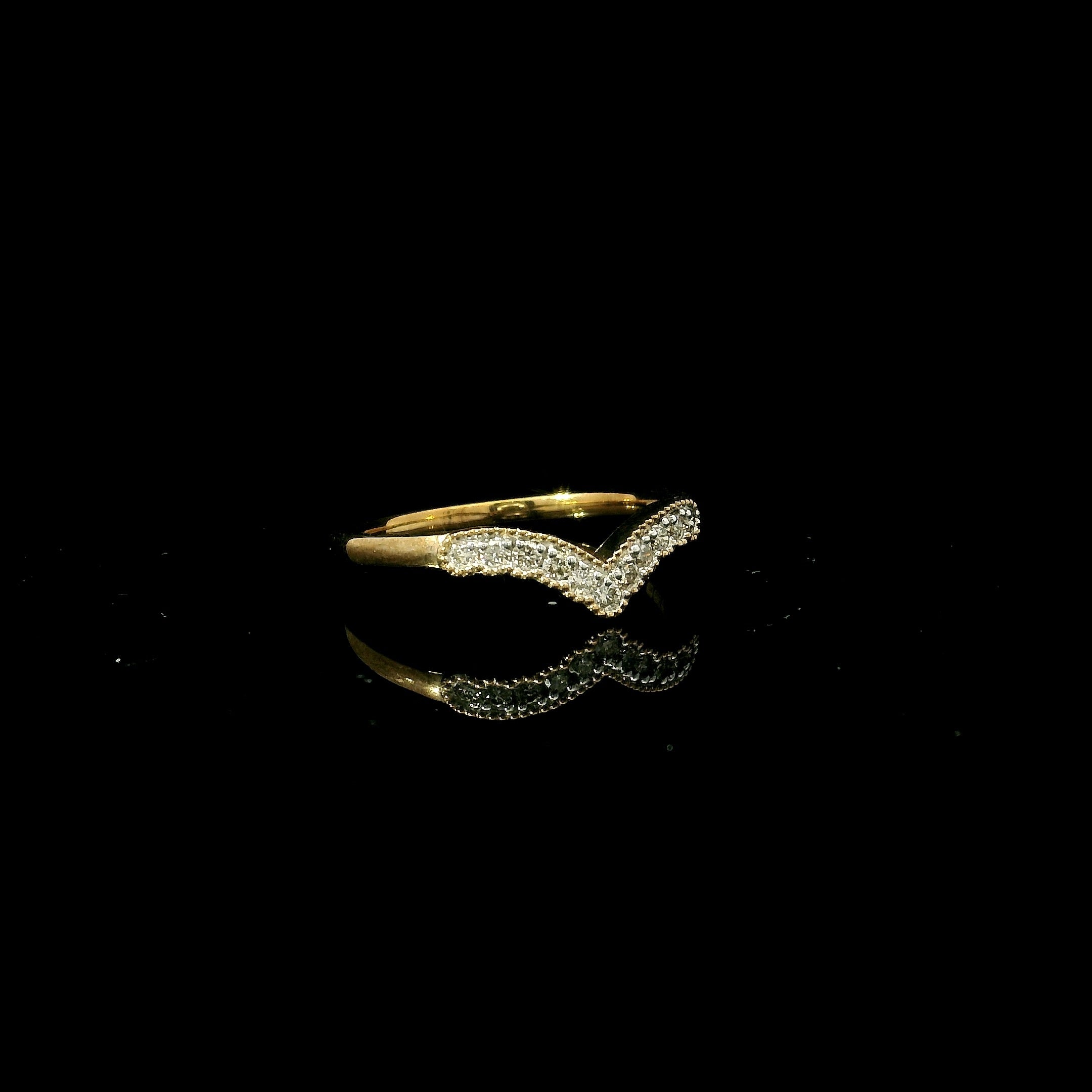 wishbone diamond ring