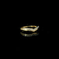 9ct yellow gold ring, wave band design, diamonds = 0.15ct