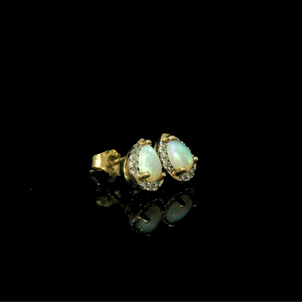 diamond and opal jewellery kent west malling. diamond earrings with opals. opal jewellery for women. vintage inspired jewellery 