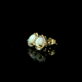 opal stud earrings with diamonds. diamond earrings for women. wedding gift for women. wedding earrings