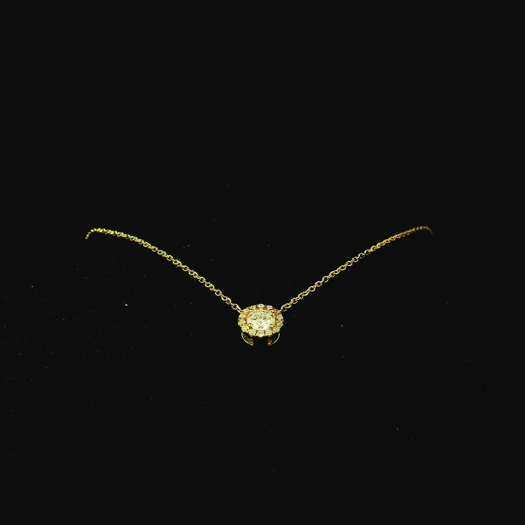 yellow gold diamond necklace. gold necklace. jewellery west malling