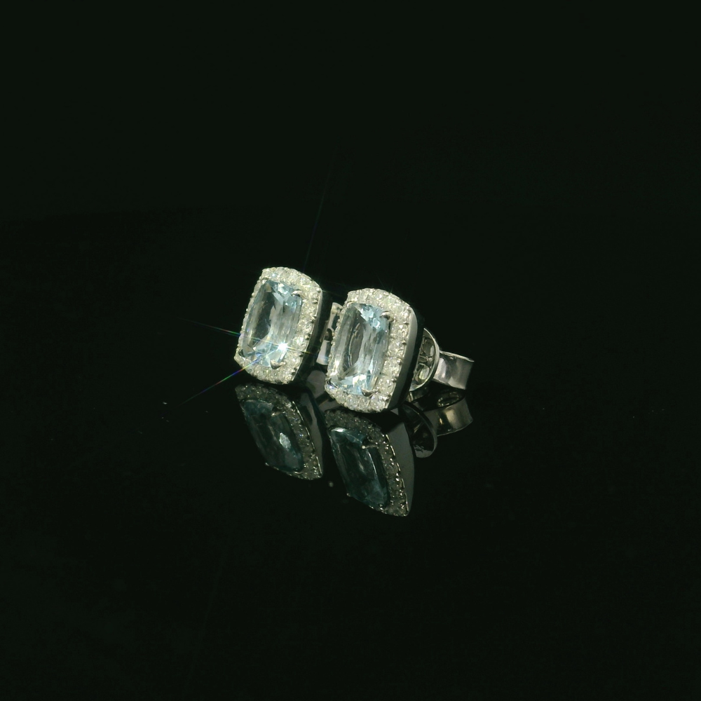 aquamarine earring studs