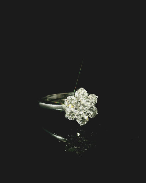 white gold and diamond ring for women. independent rings in kent near me. claw set diamond ring