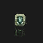 Emerald cut aquamarine 1.73ct art deco inspired antique ring