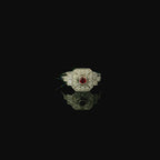 Art Deco Style Platinum Ruby and Diamond Ring - Andrew Smith Jewellers