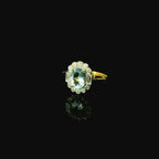 white and yellow gold aquamarine ring with diamonds for her
