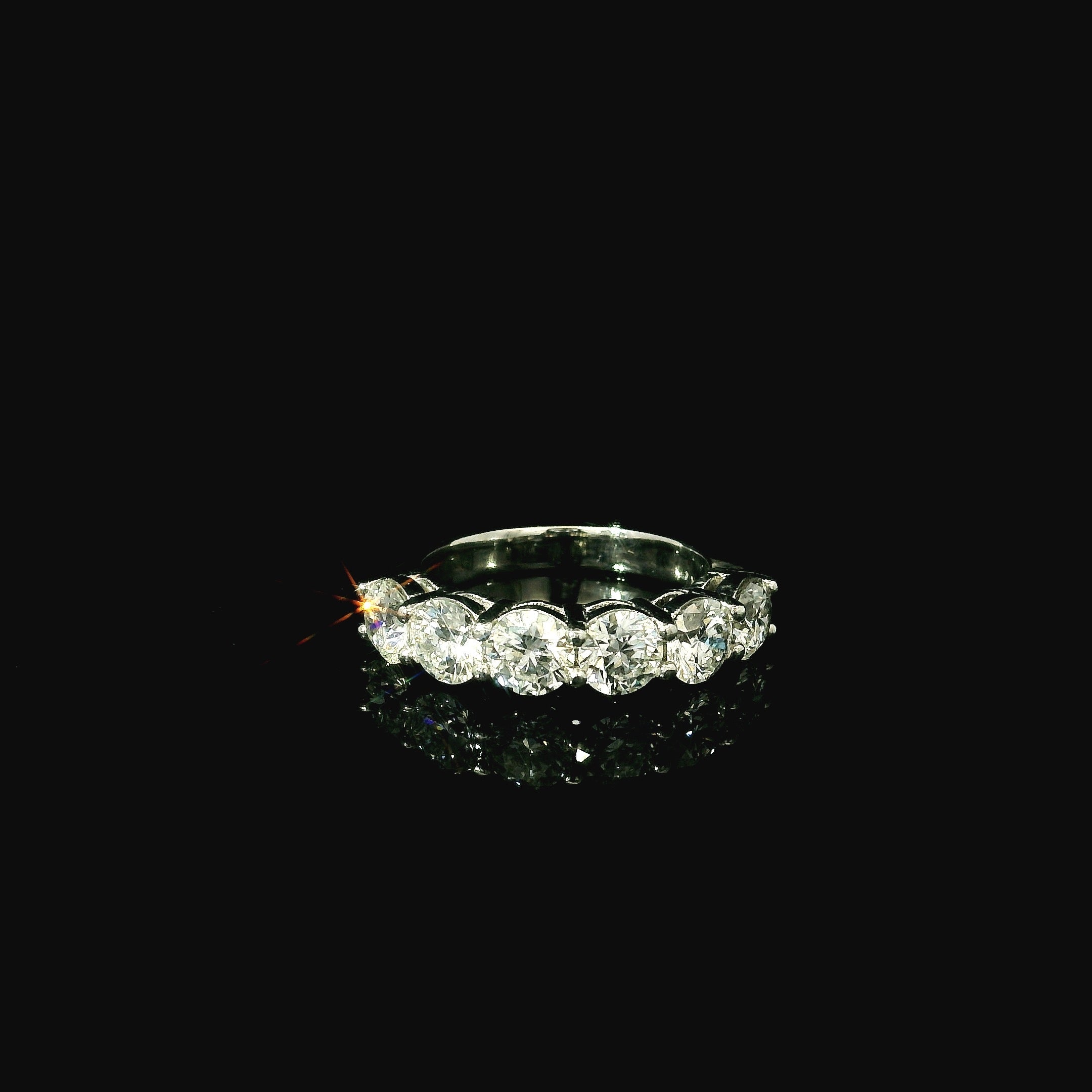 platinum diamond with 6 brilliant cut round diamonds. gift for women in kent. ring available for collection