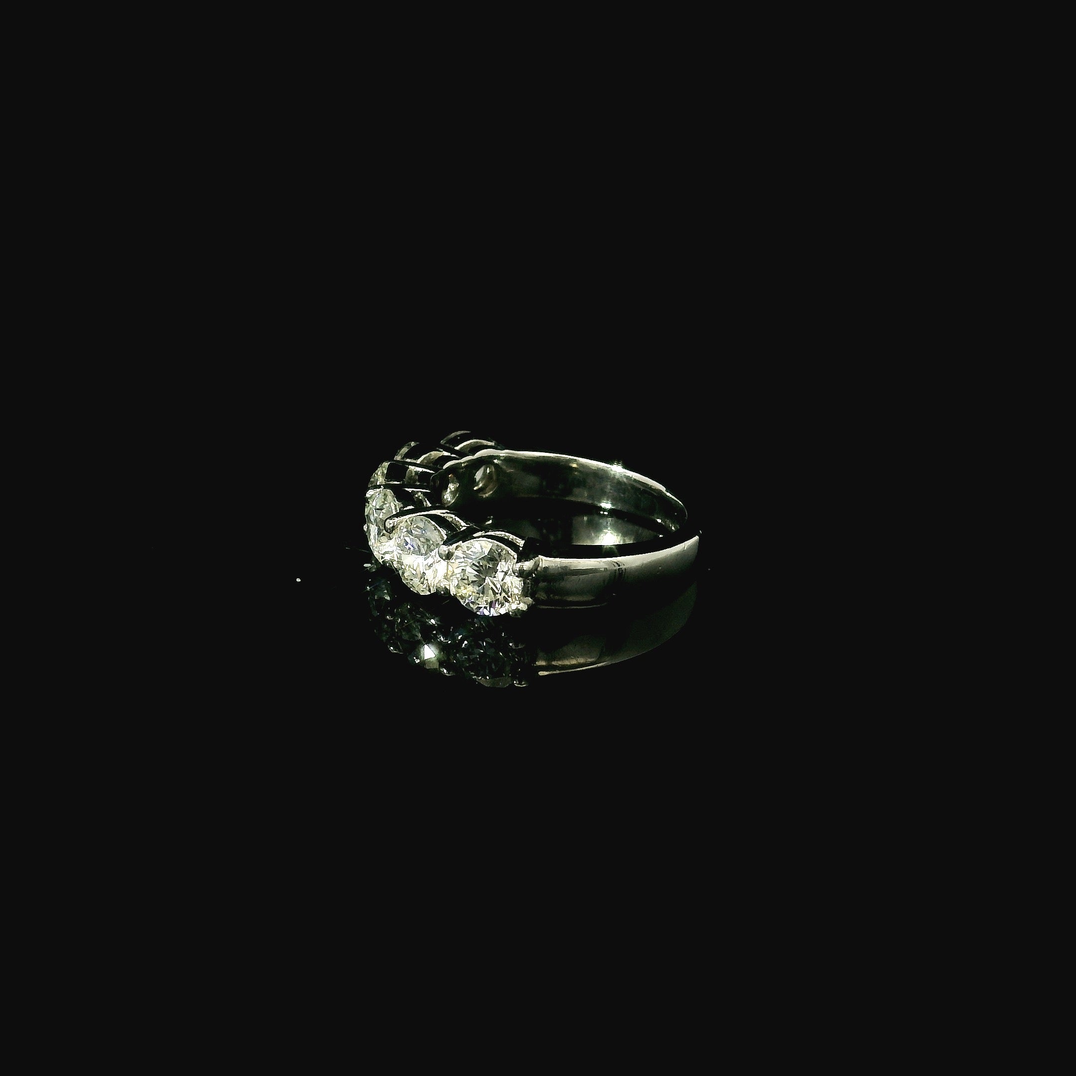 platinum ring with diamonds for women. gift for her. birthday gift