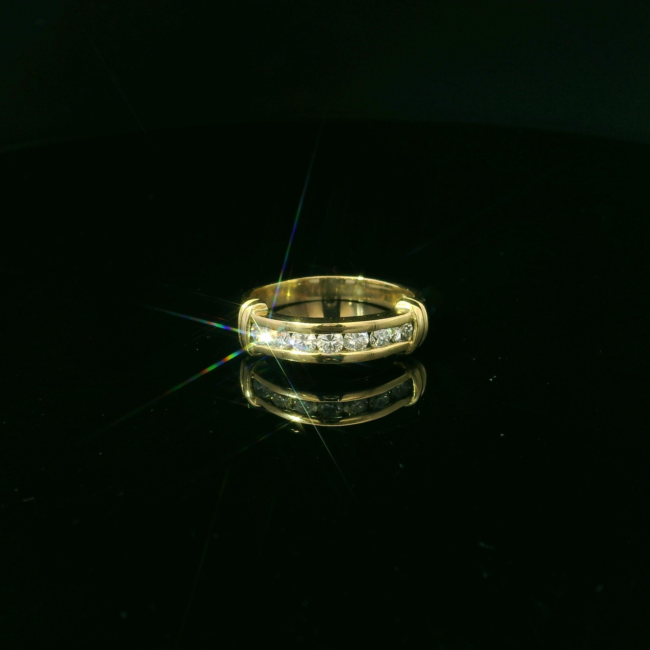 yellow gold ring with diamonds for women