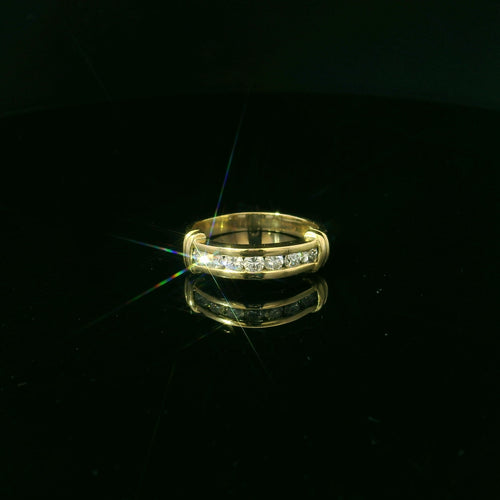 yellow gold ring with diamonds for women